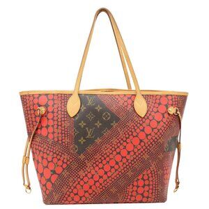Louis Vuitton  x Yayoi Kusama Neverfull MM Monogram Waves Tote Bag Red